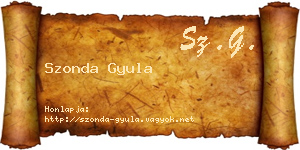 Szonda Gyula névjegykártya