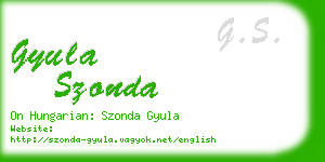 gyula szonda business card